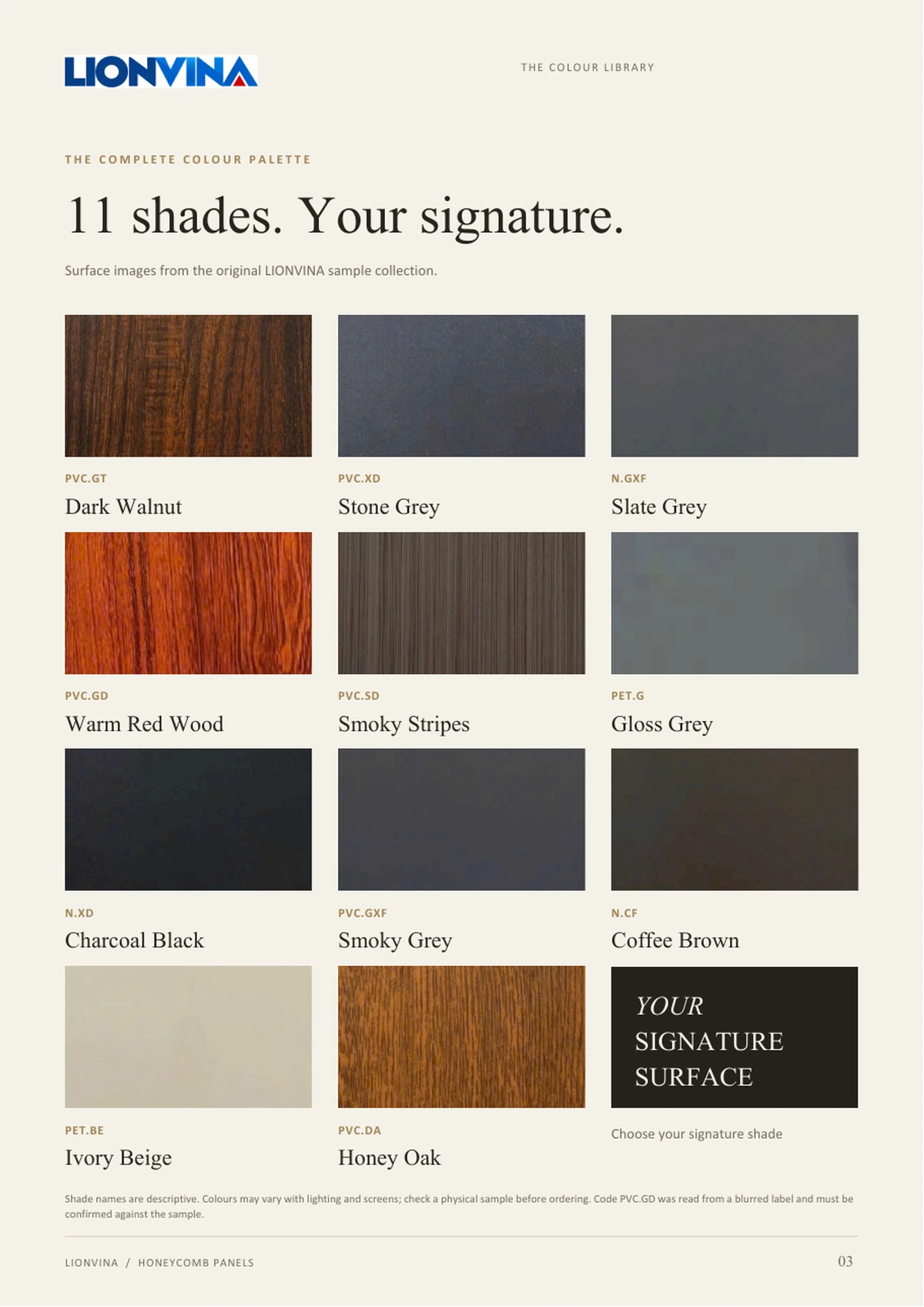 LIONVINA Honeycomb Panel Catalogue — Page 3