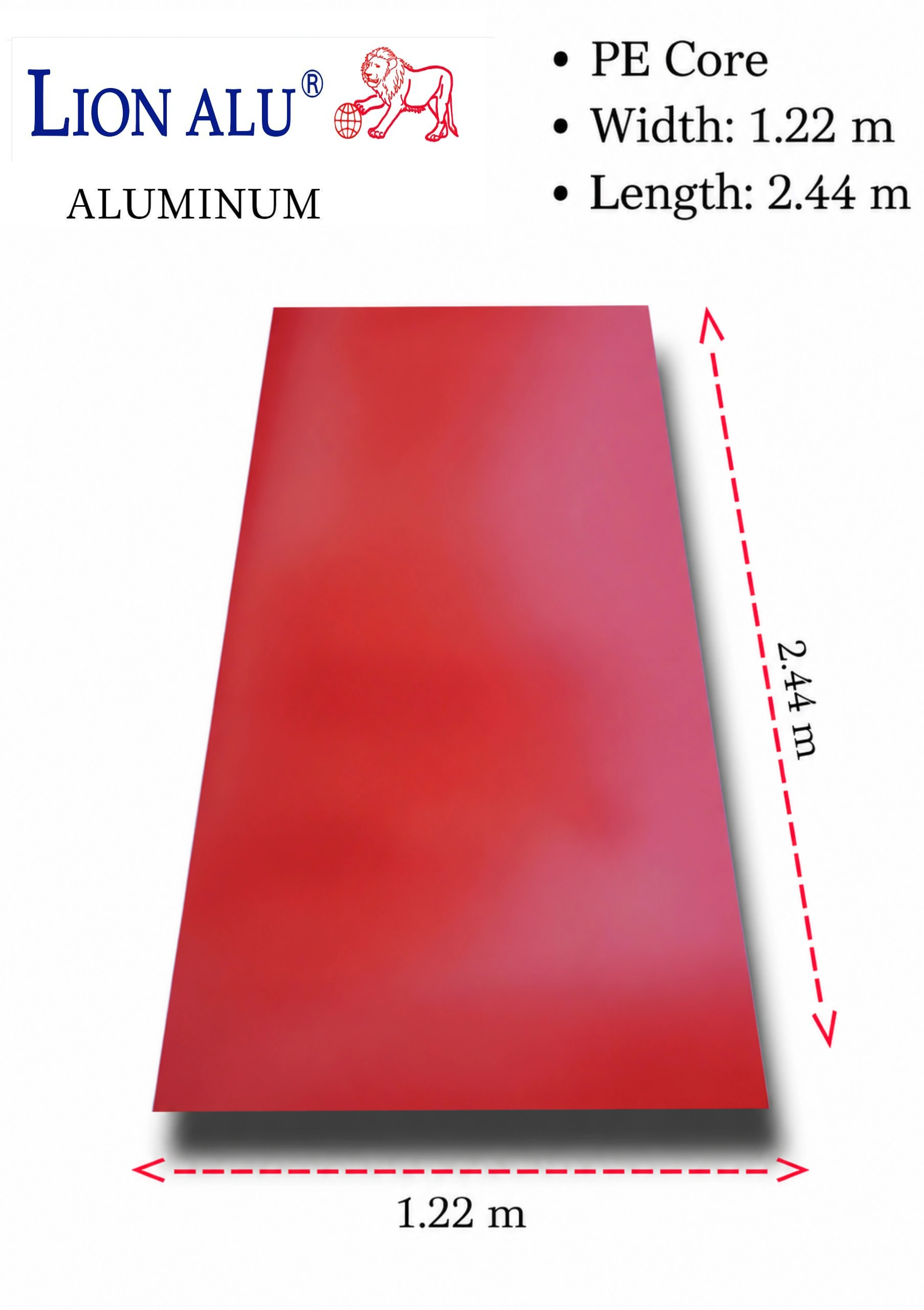 Red Aluminium Composite Panel – Image 2