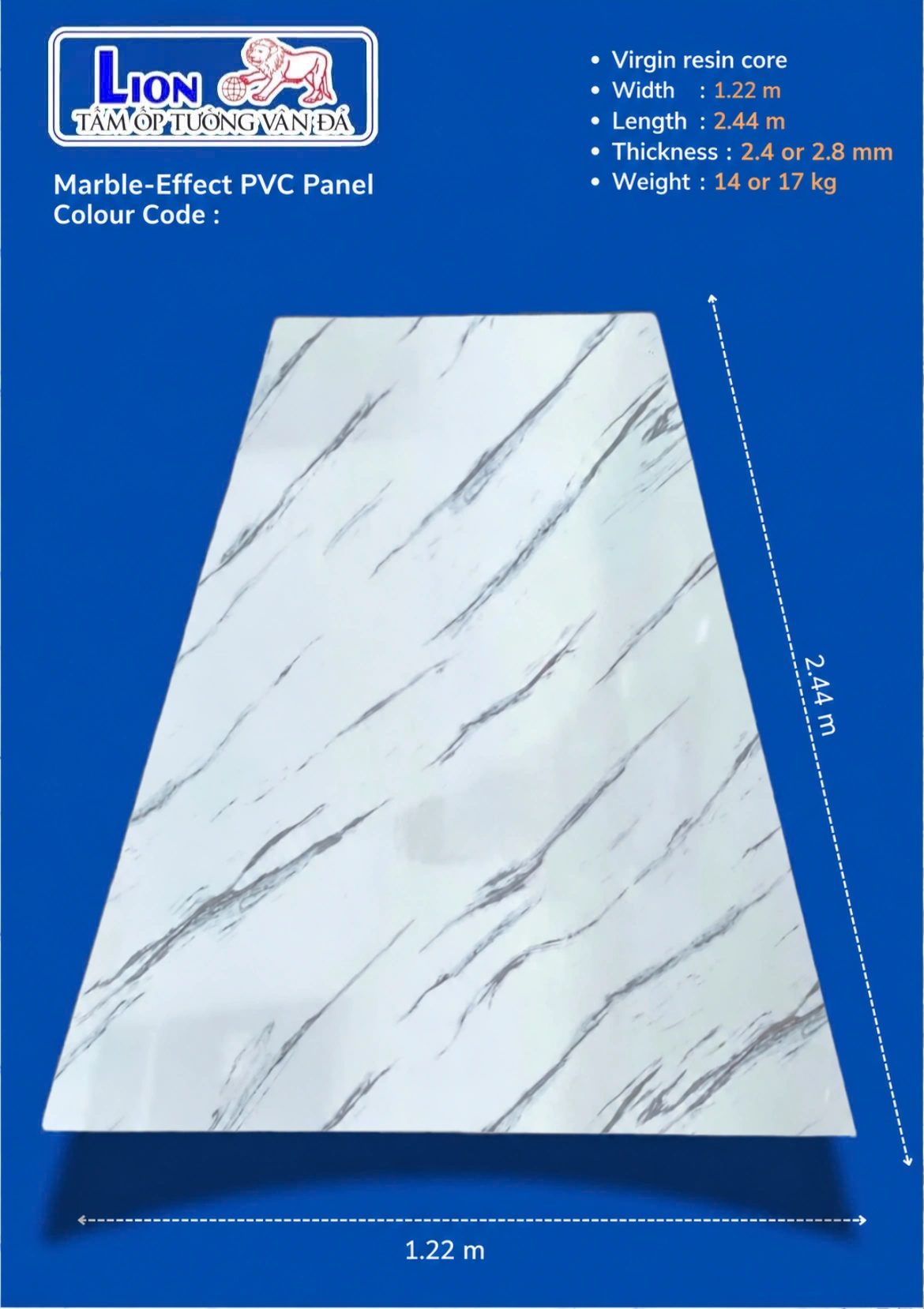 White Marble-Effect PVC Panel – PVC Lion