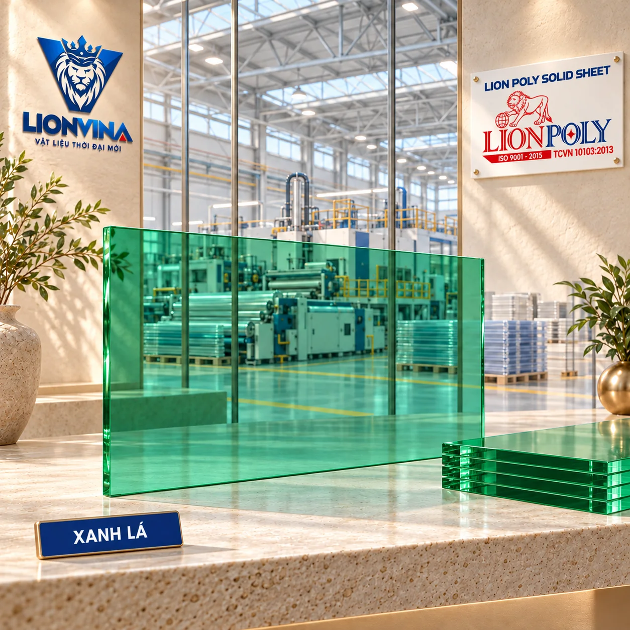 Tấm Poly đặc LION POLY 5 mm — Xanh lá
