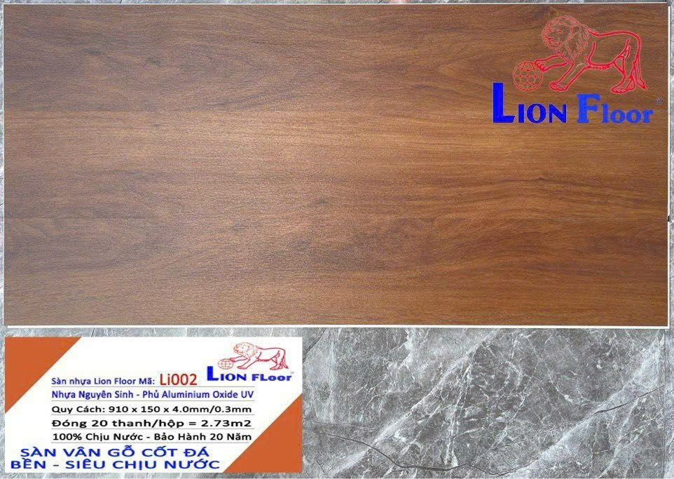 Sàn Nhựa Vân Gỗ Cốt Đá Lion Floor-LI002