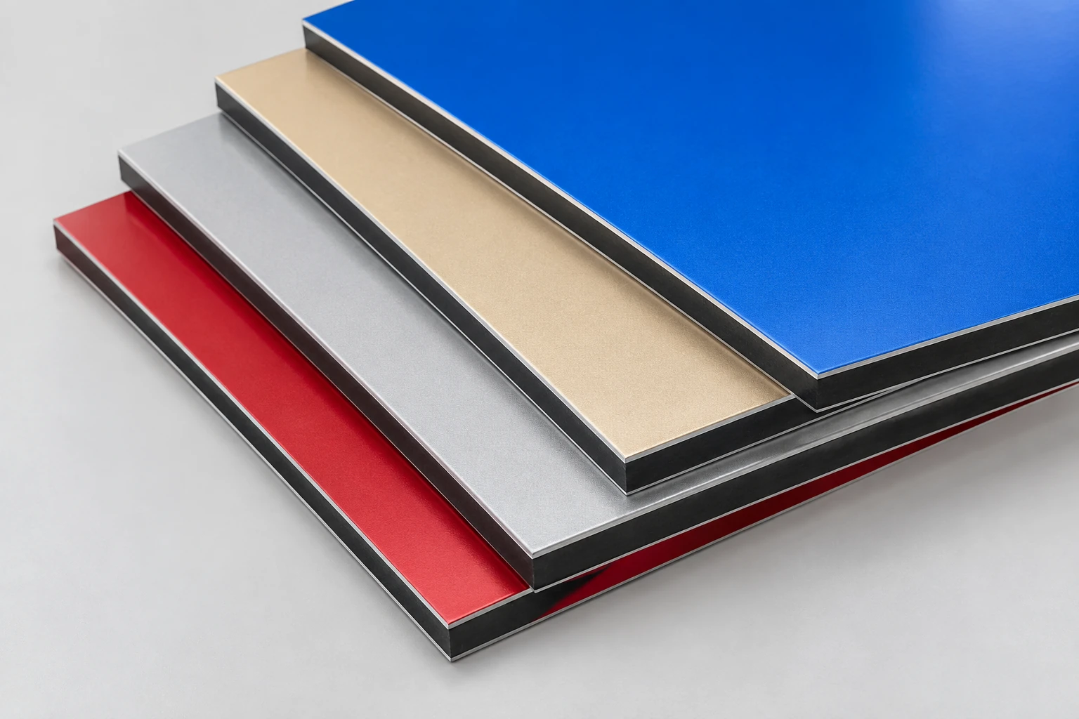 Coloured aluminium composite panel surfaces – illustrative renderings