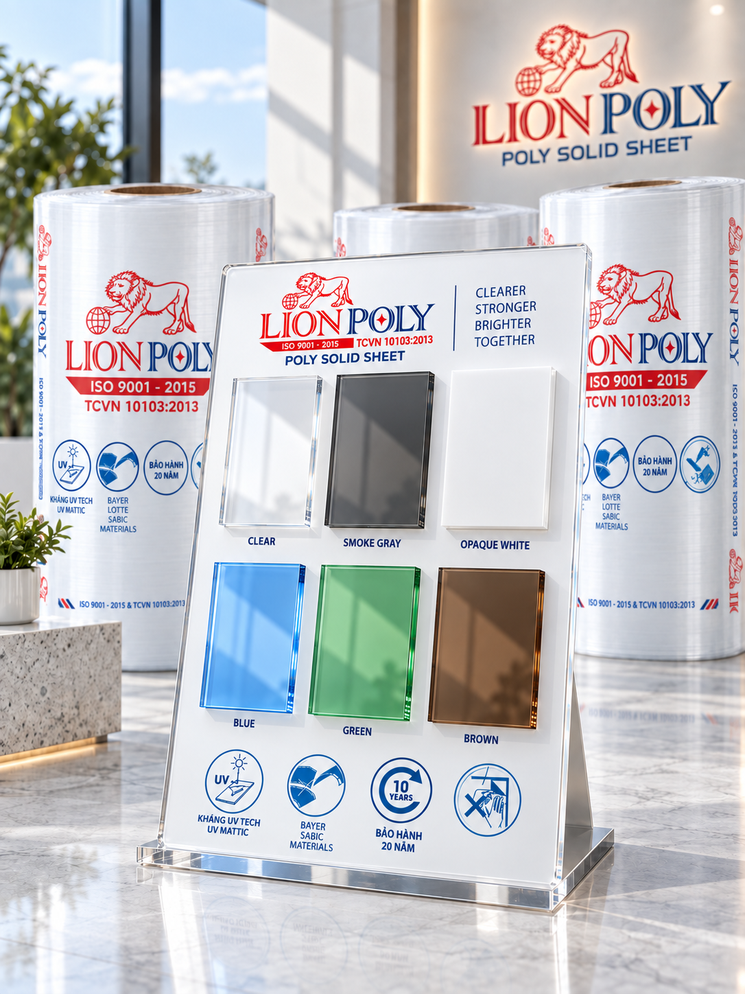 LIONPOLY Polycarbonate Colour Samples and Rolls