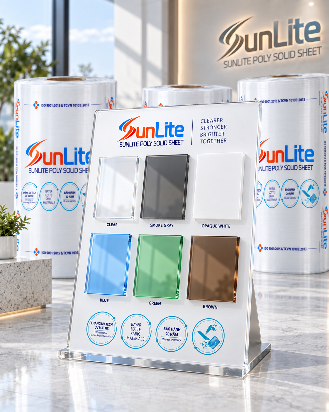 Bộ bảng màu và cuộn Polycarbonate SunLite
