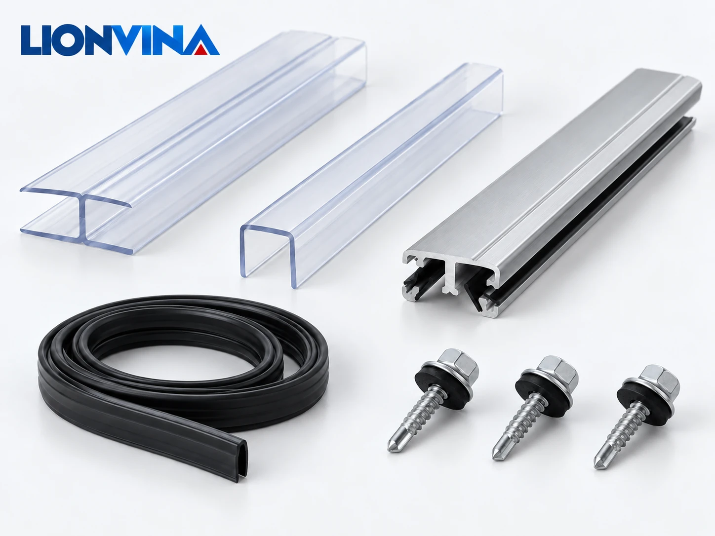 Bộ phụ kiện Polycarbonate có logo LIONVINA
