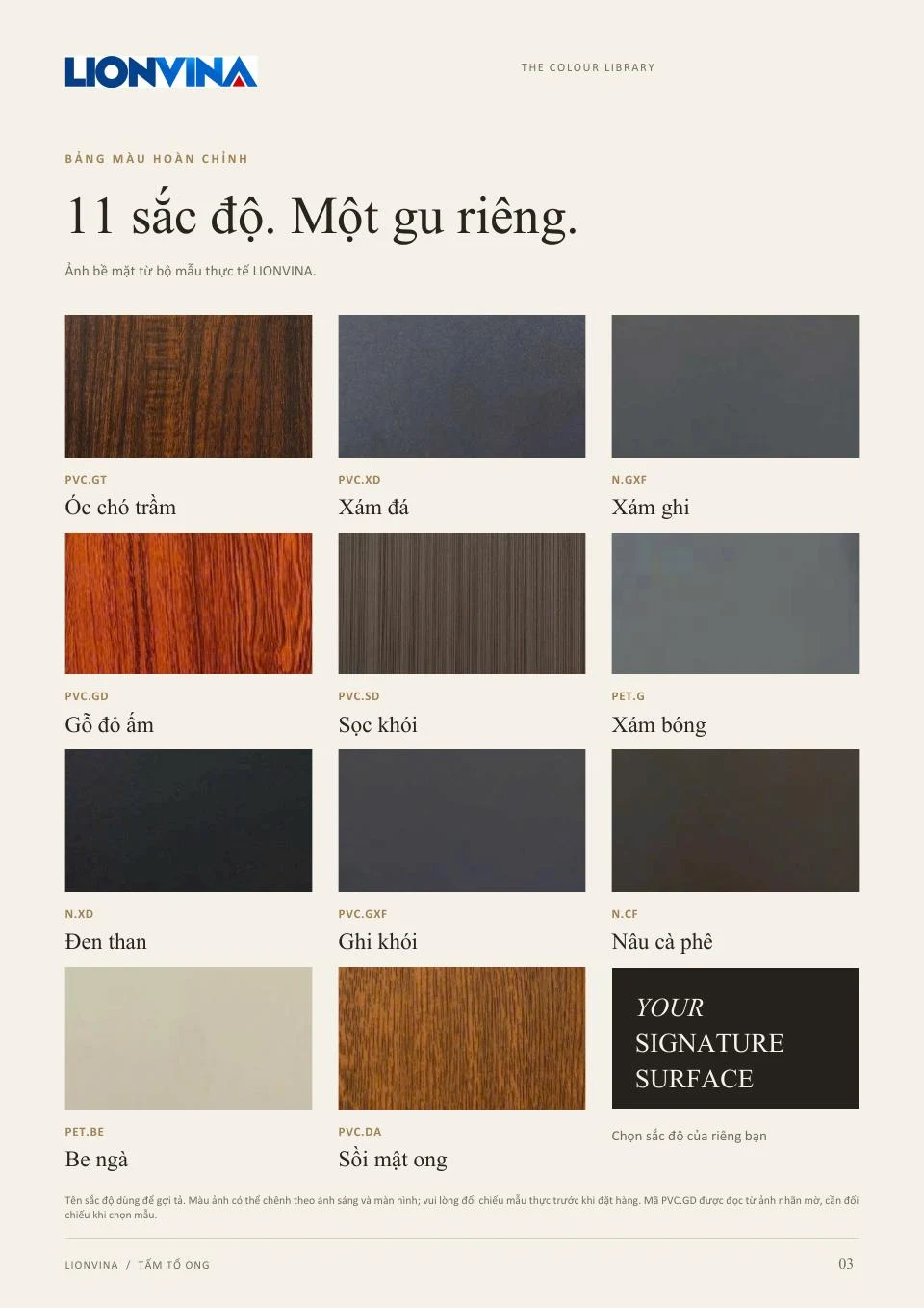 Catalogue tấm tổ ong LIONVINA — trang 3