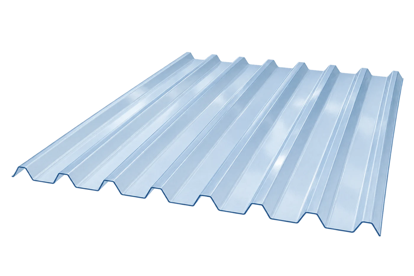 Illustration of a single-layer polycarbonate sheet with a square-rib profile