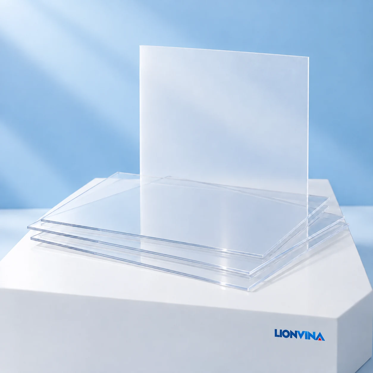 Illustration of PS sheets from China in clear and opal white