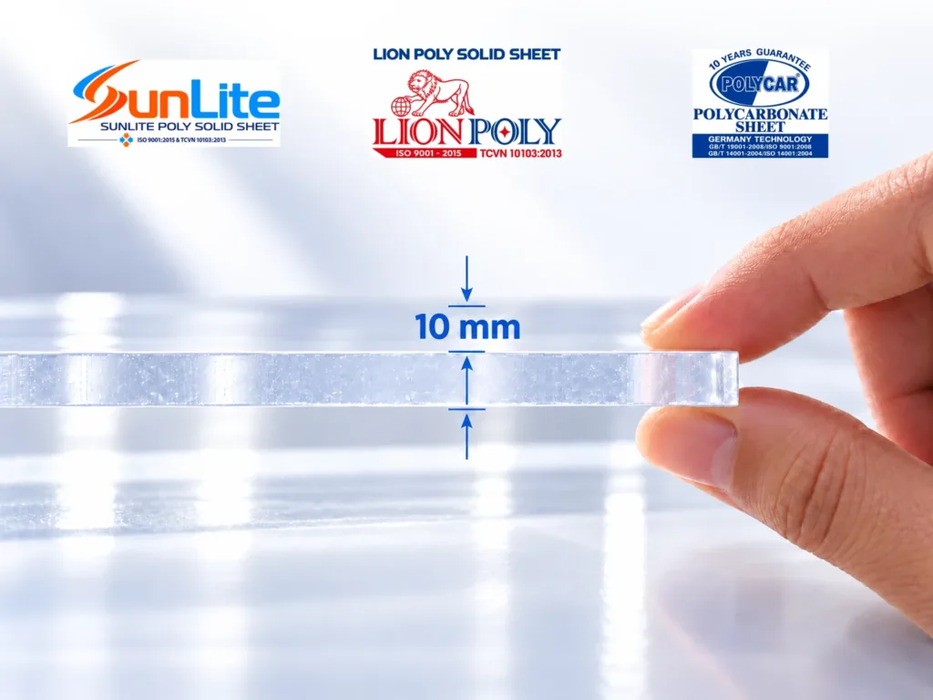 10 mm Solid Polycarbonate Sheets — SUNLITE, LION POLY and POLYCAR