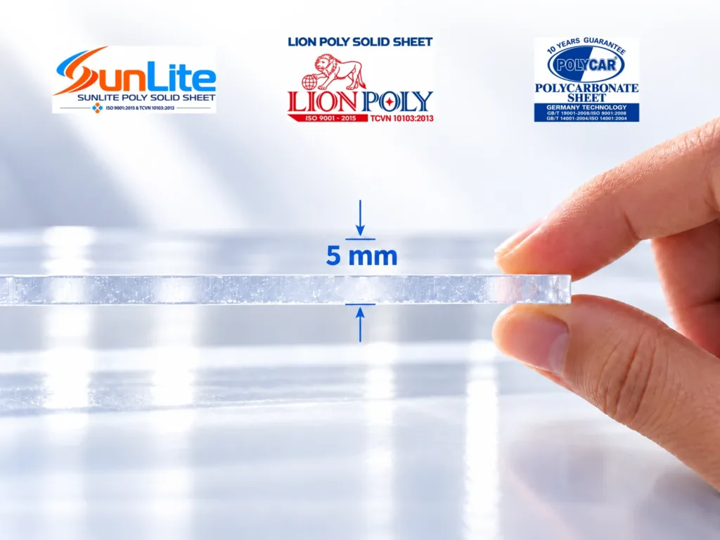 5 mm Solid Polycarbonate Sheets — SUNLITE, LION POLY and POLYCAR
