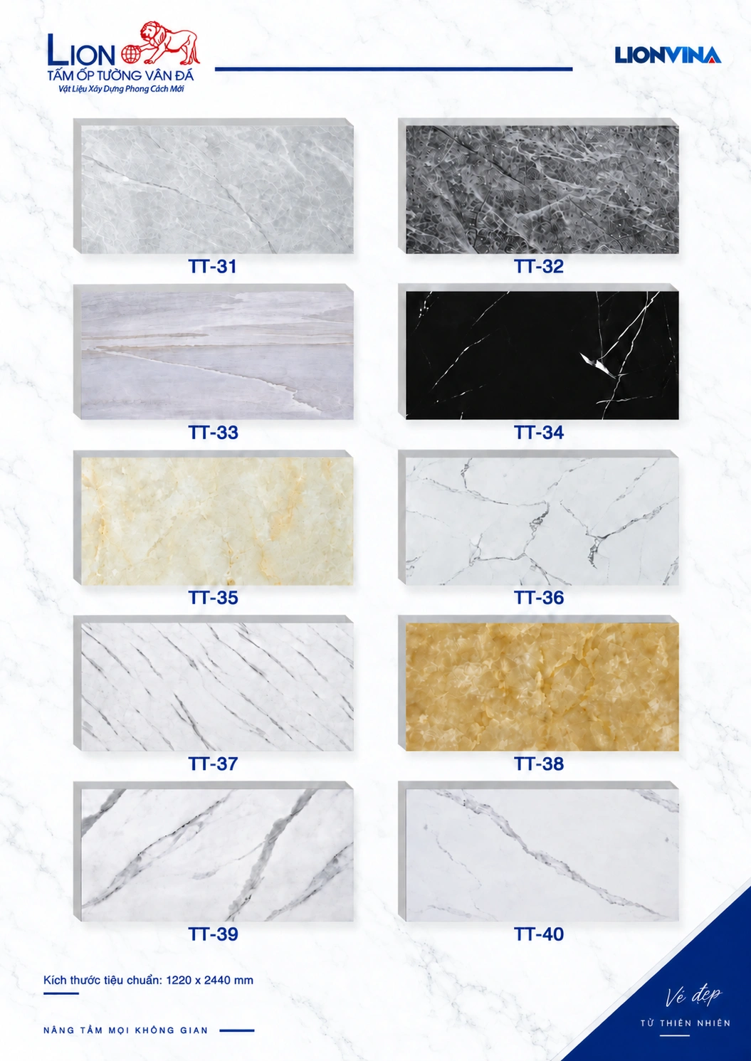 Mẫu PVC LION TT-34 – Đen vân trắng thanh mảnh