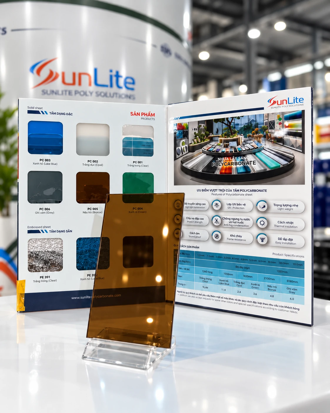 Mẫu màu Nâu trà cùng bảng màu SunLite