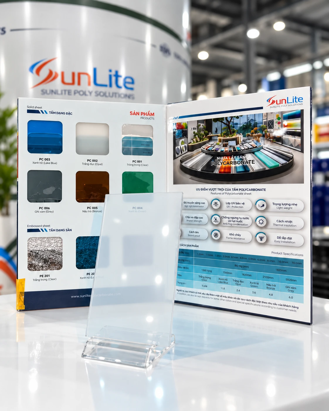 Mẫu màu Trắng Opal cùng bảng màu SunLite