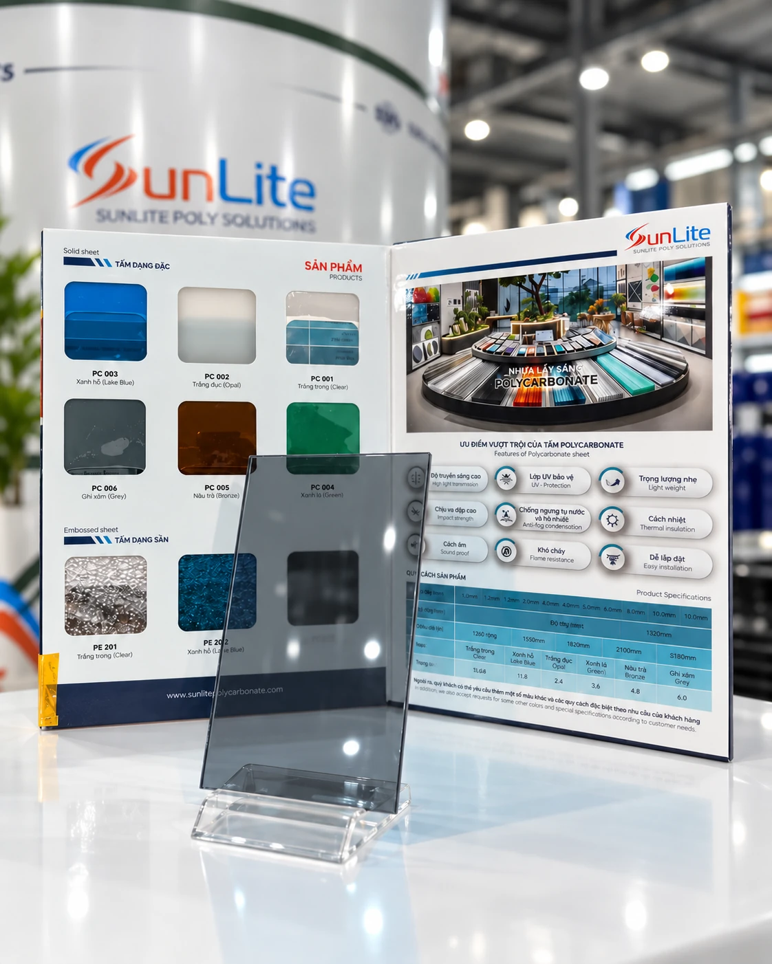 Mẫu màu Xám khói cùng bảng màu SunLite