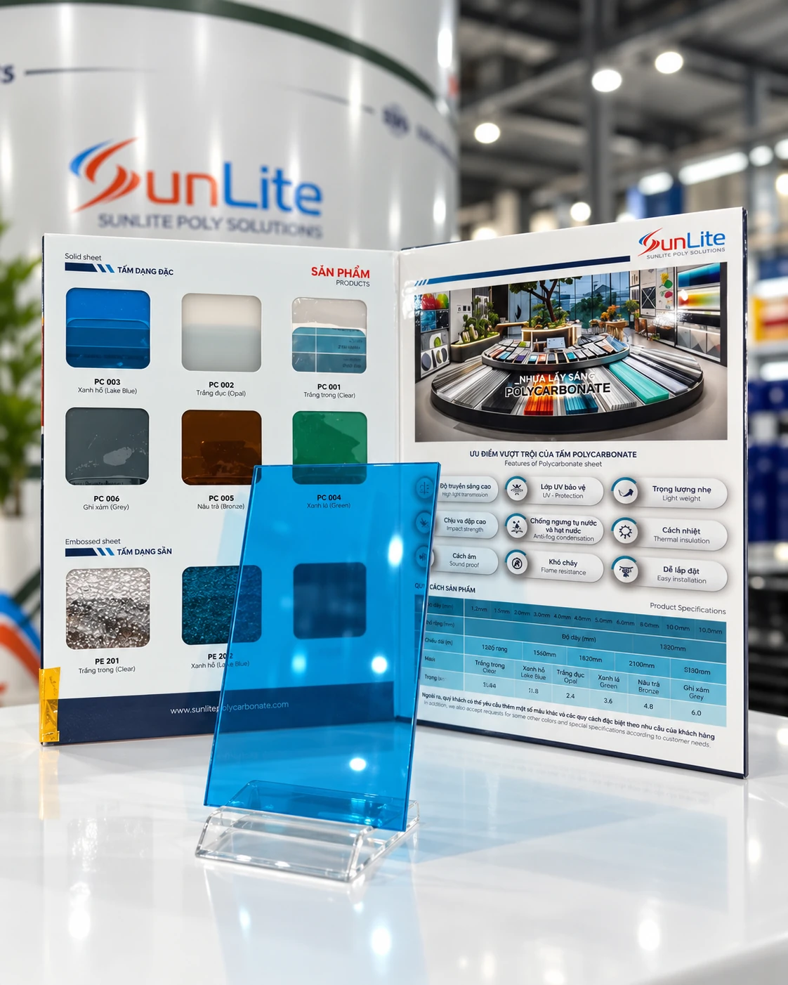 Mẫu màu Xanh hồ cùng bảng màu SunLite